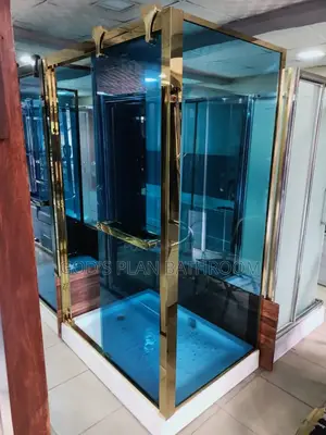 Gold Frame 8mm Thickness Cubicle Glass 120×90