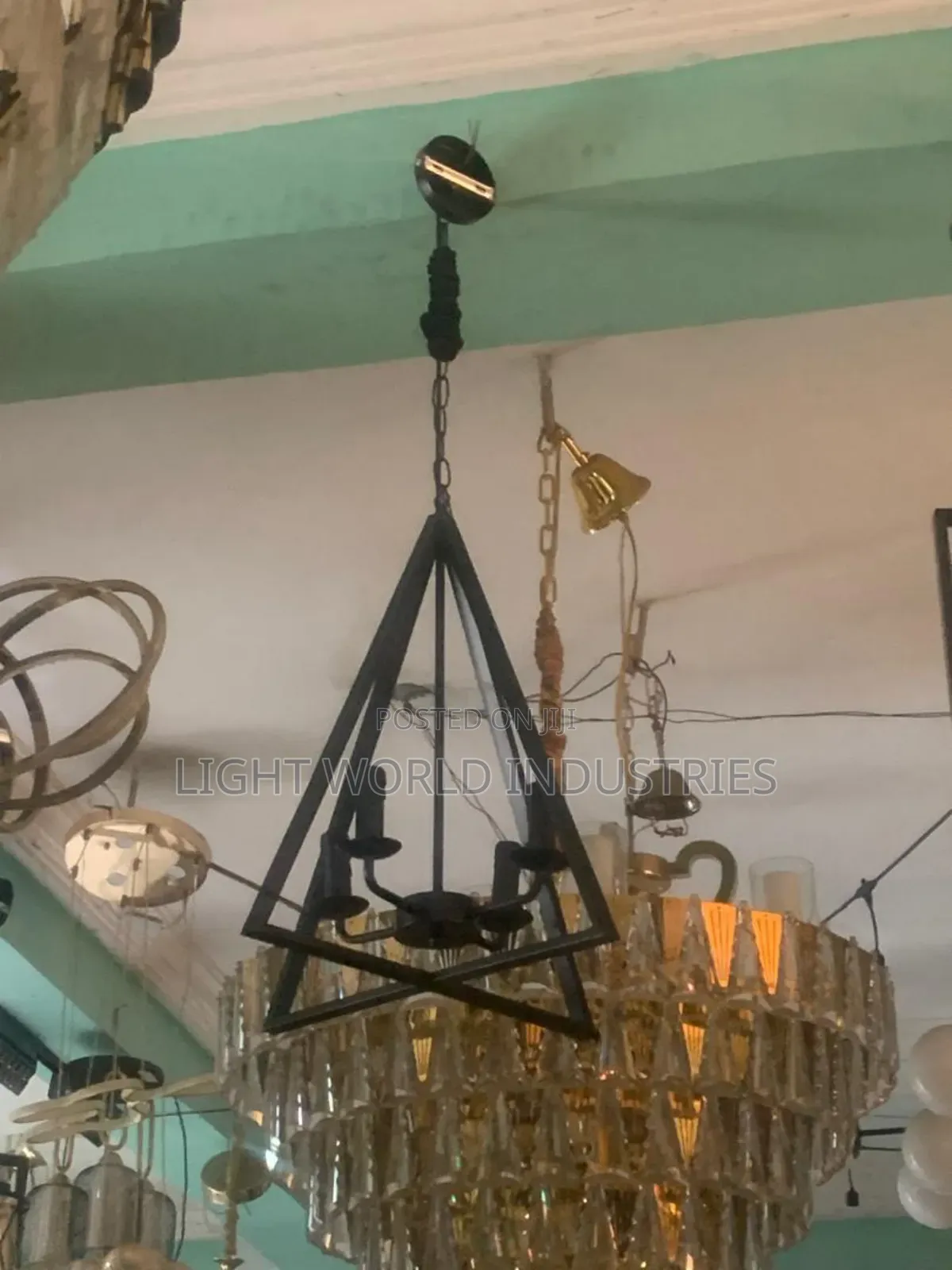 Elegant Triangle Shaped Bulb Chandelier