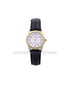 Casio LTP-V001gl-7budf Ss Caseback Black Leather Strap Women's Watch