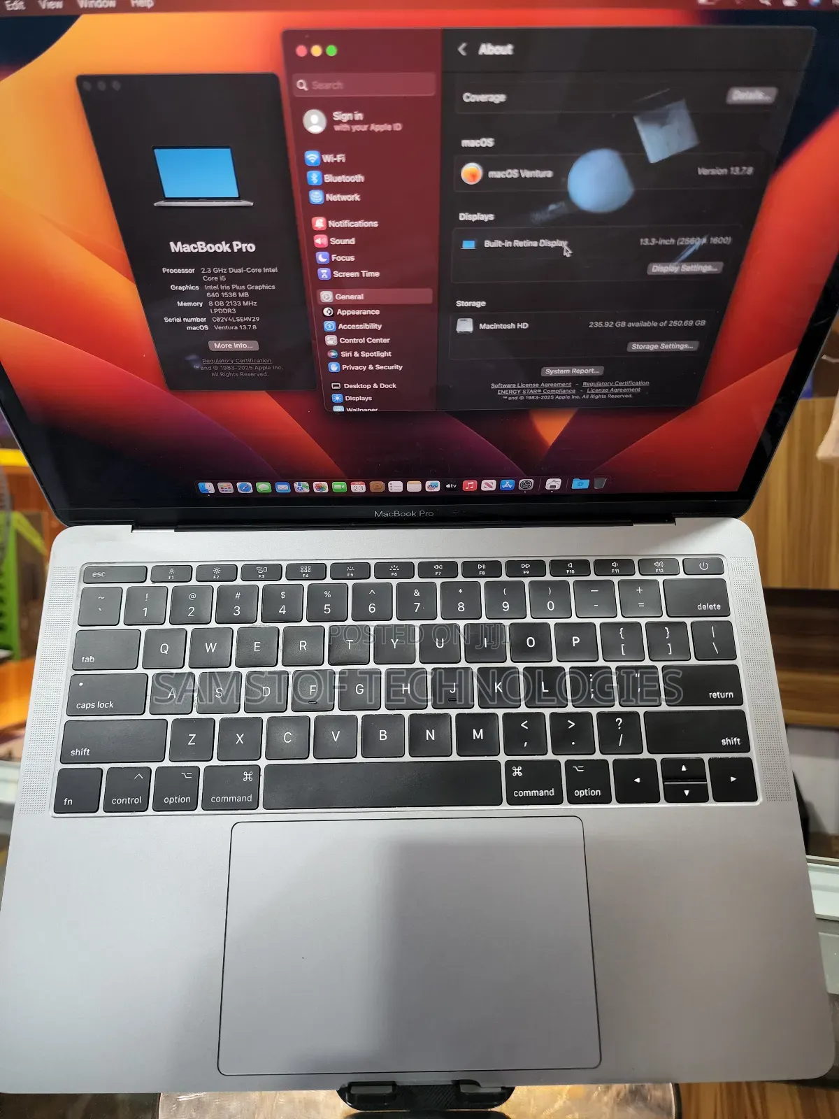Laptop Apple MacBook Pro 2017 8GB Intel Core i5 SSD 256GB