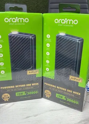 20000 Mah Oraimo Powerbanks. Other Mah and Brands Are Available. Dm