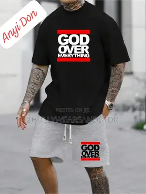 High Quality Men Up and Down Shorts Round Neck