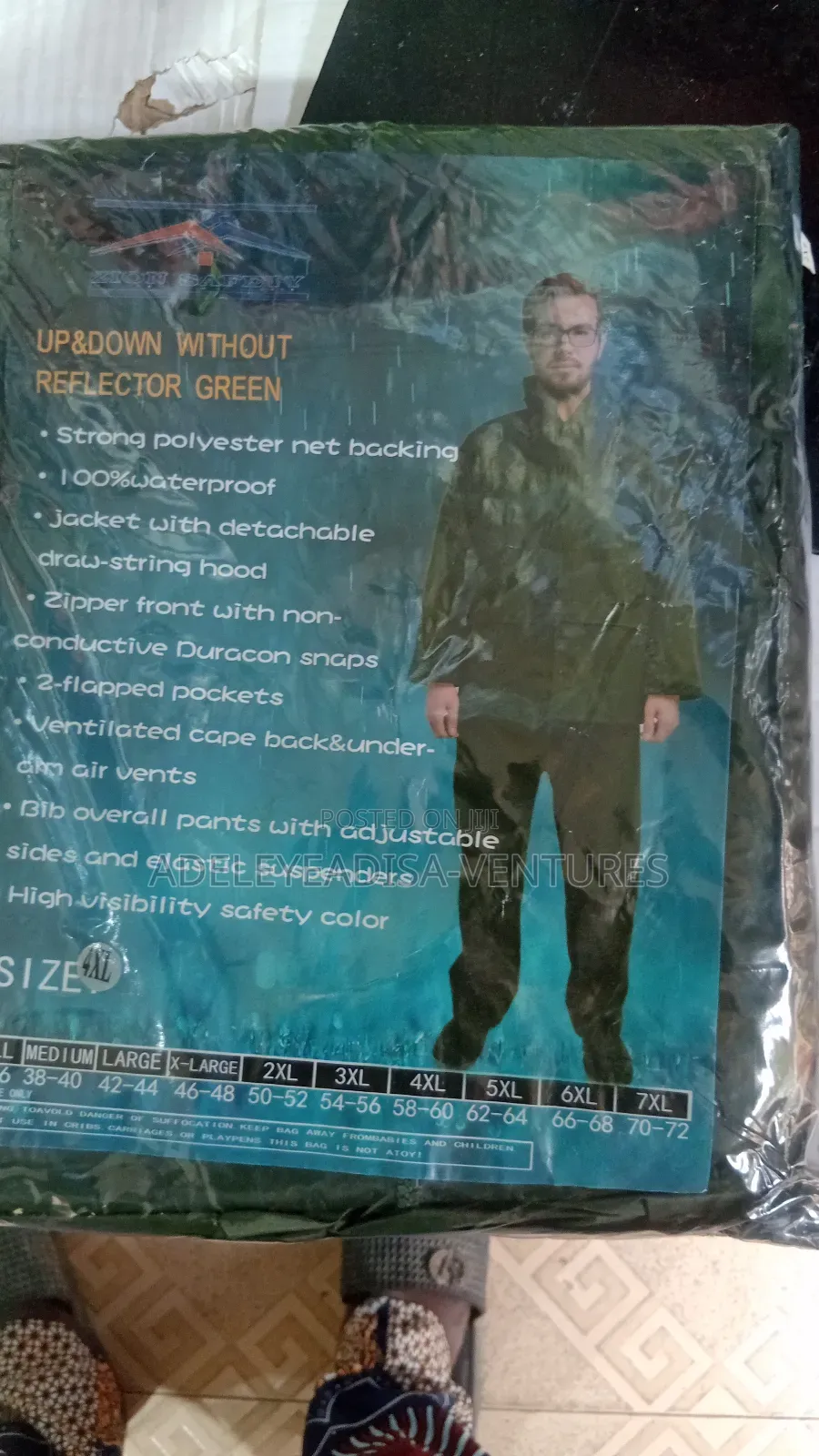 Rain Coat Up and Down With Cap