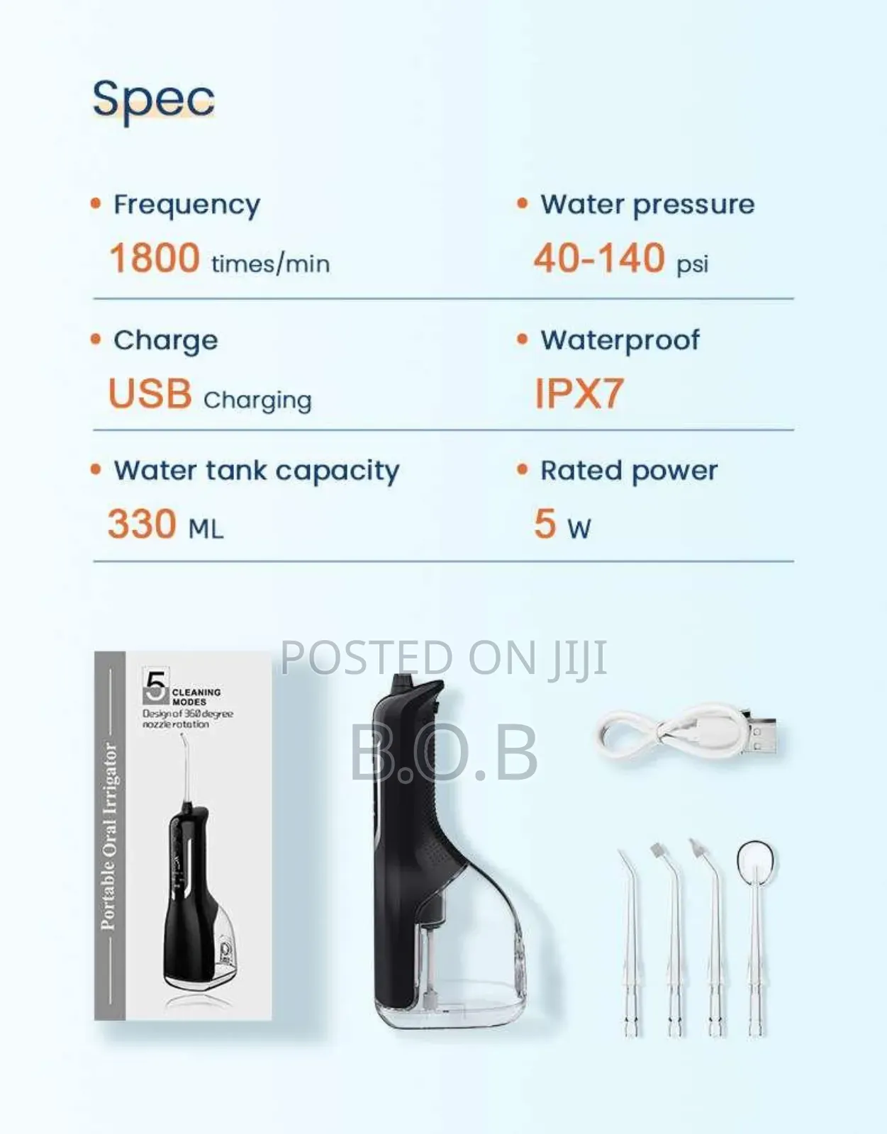 L12 Oral Irrigator, Portable Cordless Water Flosser (Rechargeable )