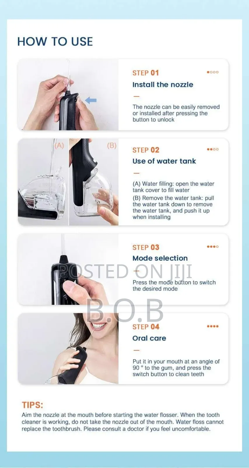 L12 Oral Irrigator, Portable Cordless Water Flosser (Rechargeable )