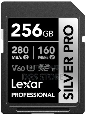 Lexar Silver Pro SDXC 256gb V60 280mbs Sd Card