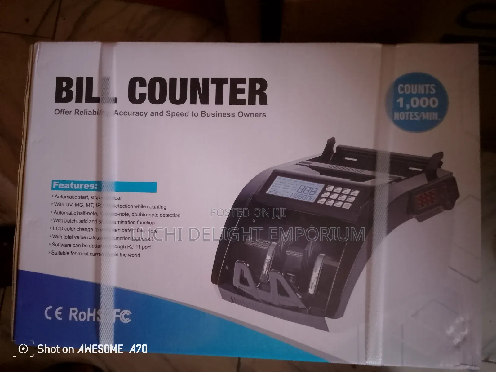 Currencies Bill Counter and Detecting Machine Uvmg Function