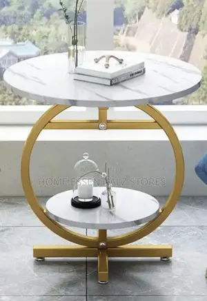 Round Edge Marble Coffee Side Stool - Side Table