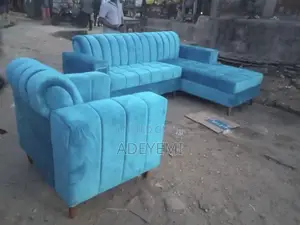 Blue L Shape Sofa Couch