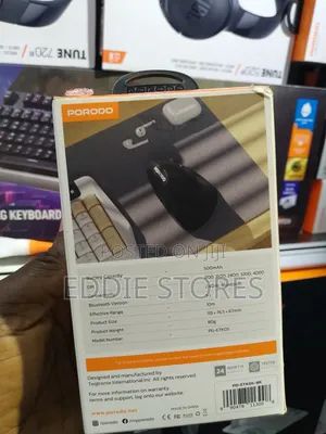 Porodo Vertical Wireless Mouse, 800 to 4000 Dpi