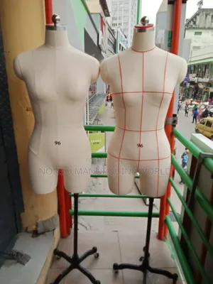 Fully Pinnable Red Lines Display Dress Form