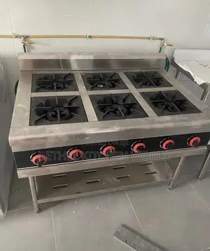 Commercial 6 Burner Cooker With Rack