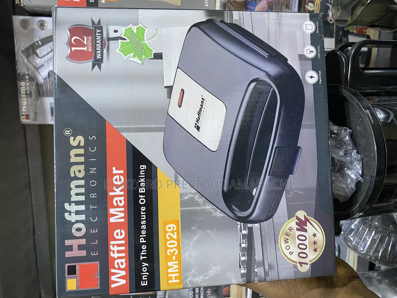 Hoffmans Electric Waffle Maker-1000w