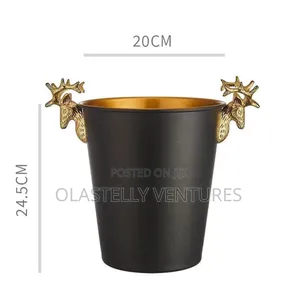 Quality Stainless Steel Black Wine/Champagne Bucket. H
