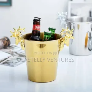 Quality Gold Ice Bucket. H