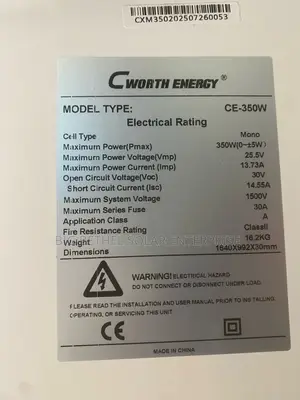 350w Cworth Higher Efficiency Solar Panel Mono