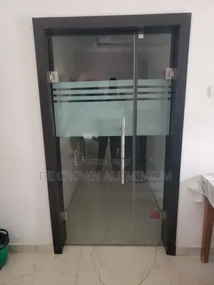 Elegant Ante Room Glass Door – 10mm Tempered With Silver Accessories