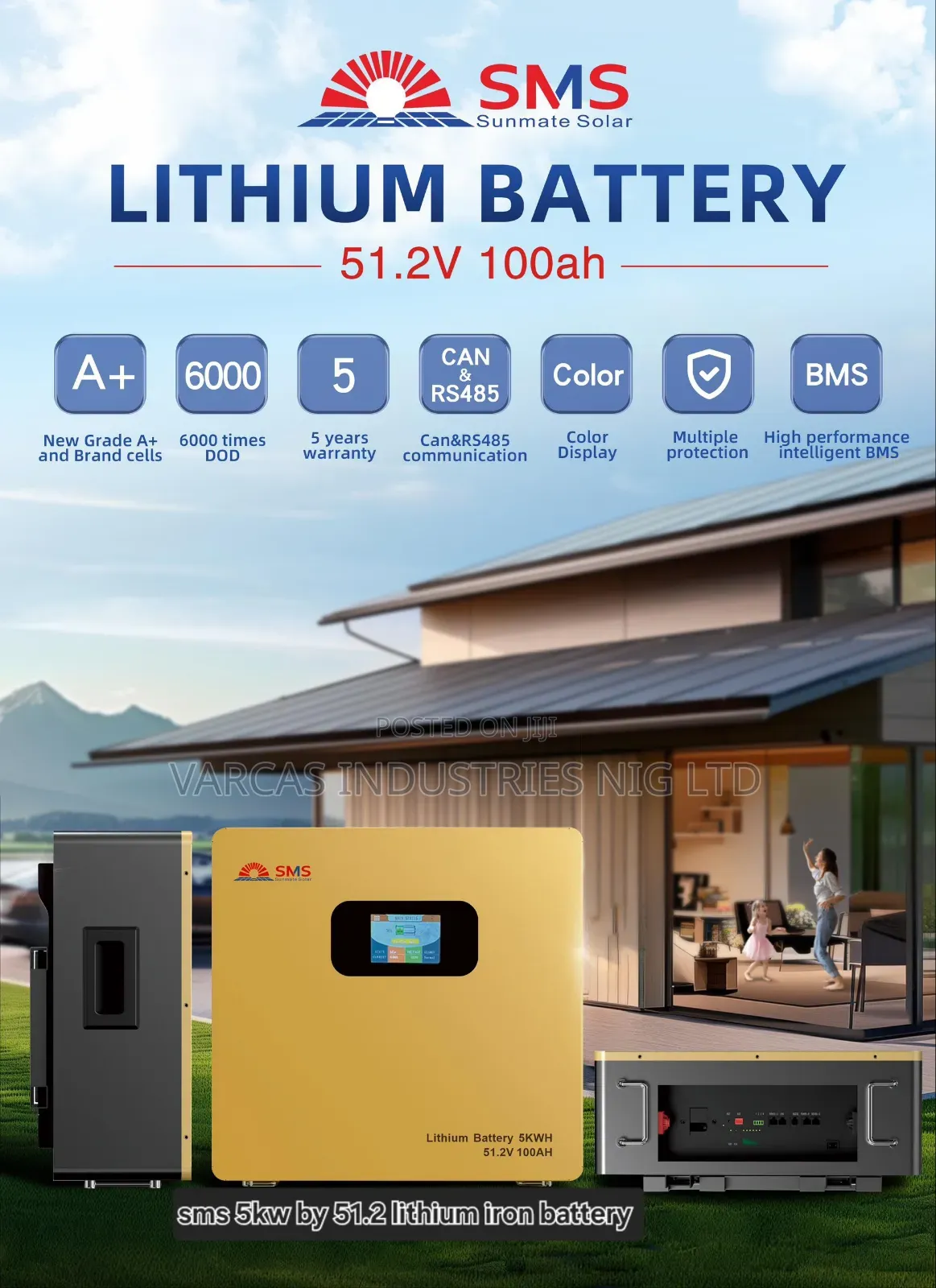 SMS 5kw Lithium Iron Battery