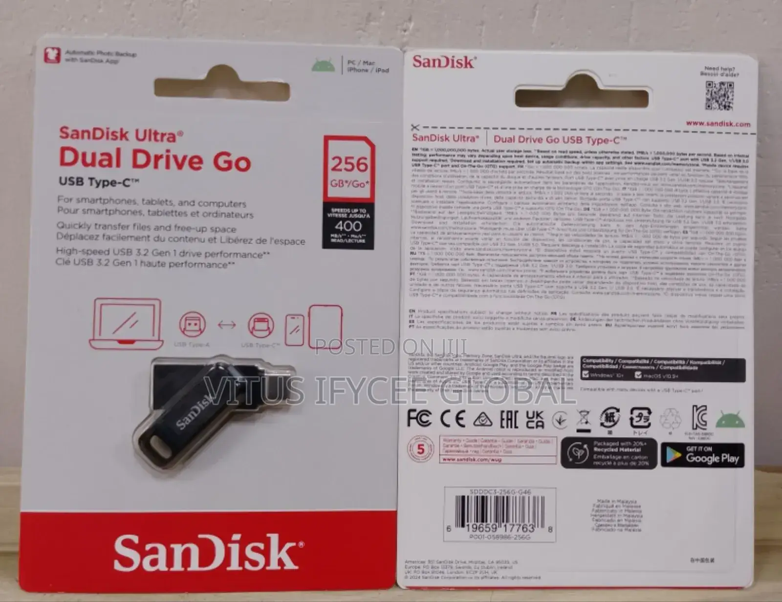 Sandisk Ultra Dual Usb Type-c Otg Flash 256gb