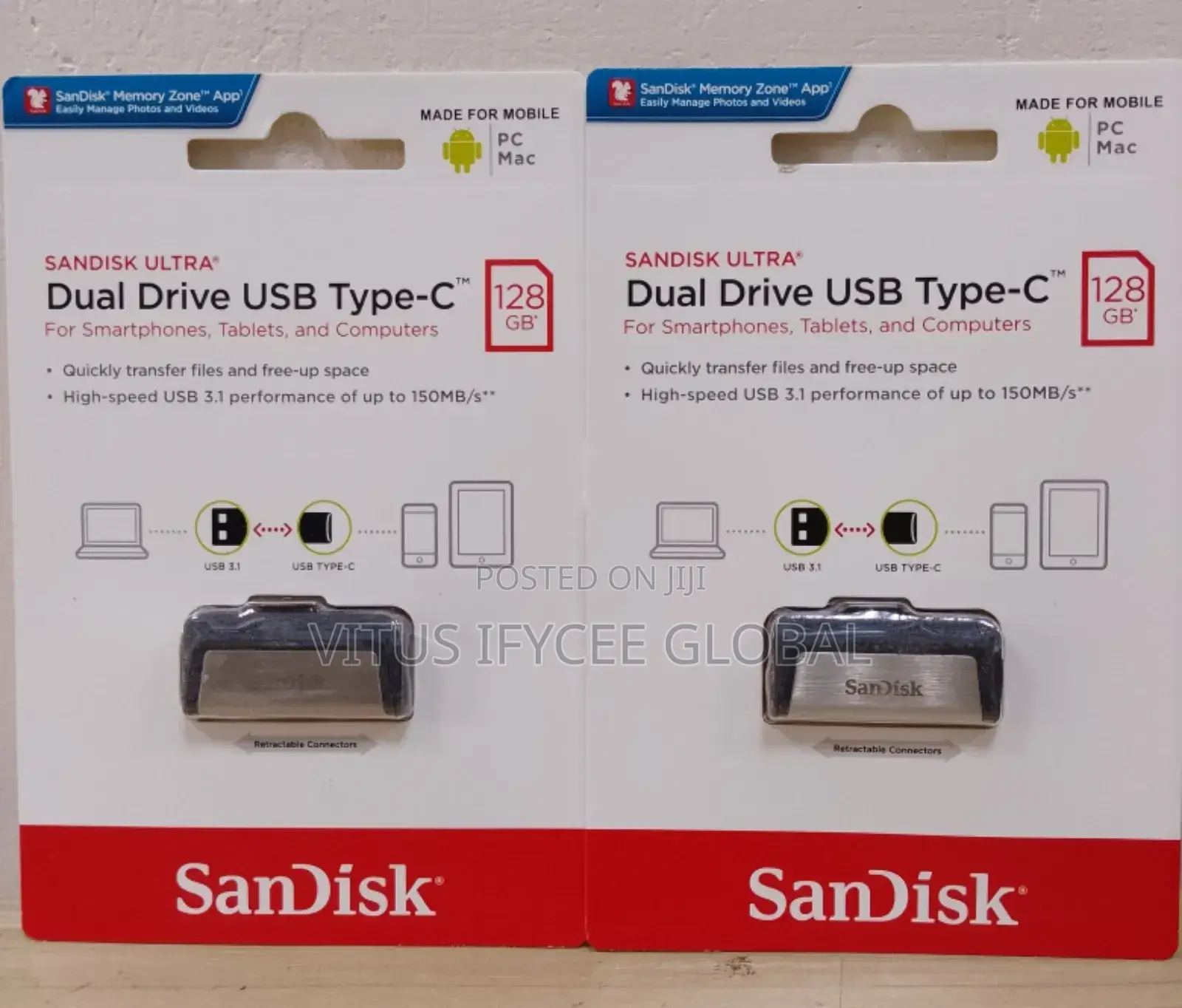 Sandisk Ultra Dual Usb Type-C Otg Flash 128gb