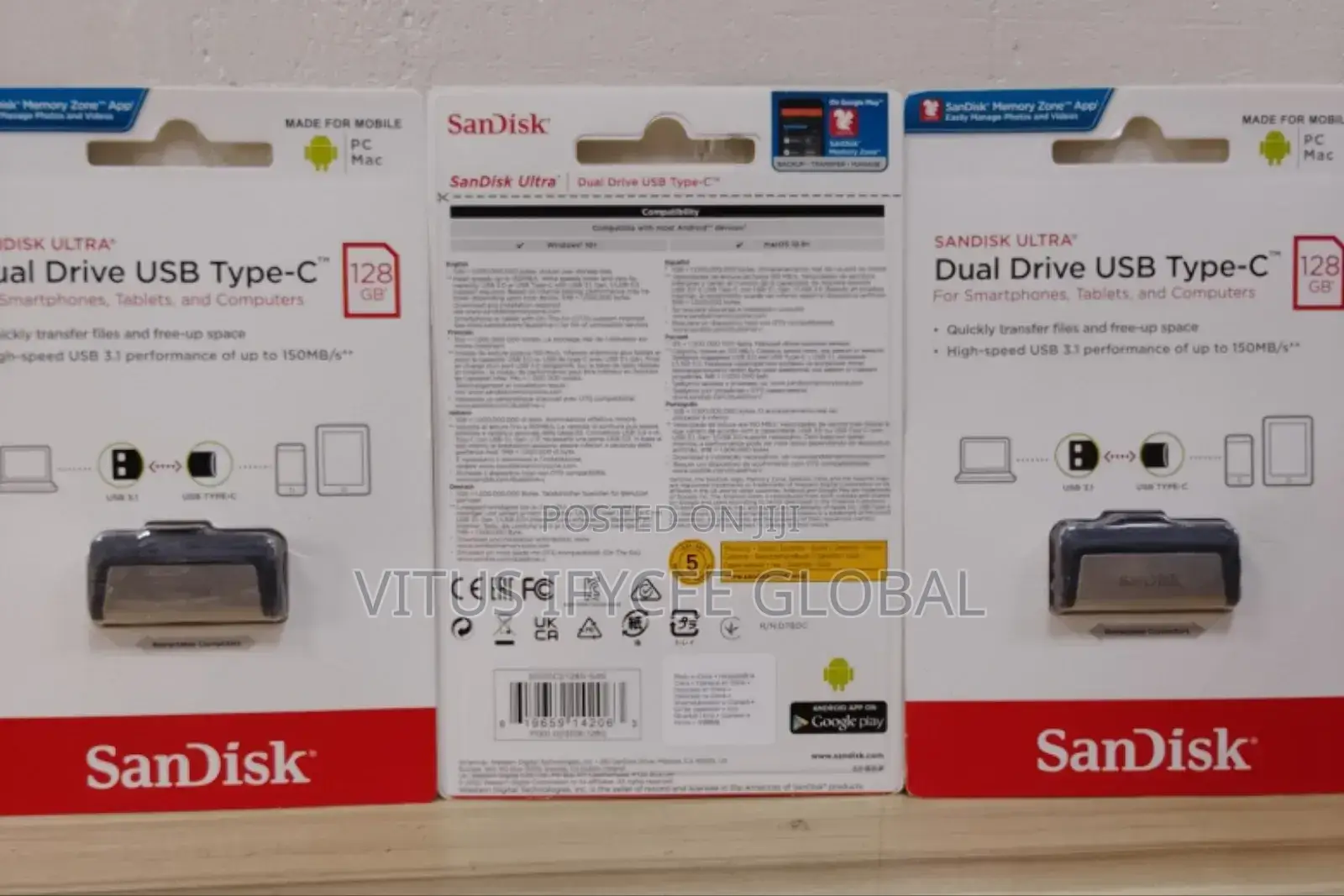 Sandisk Ultra Dual Usb Type-C Otg Flash 128gb