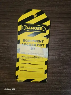 Lockout Safety Tag - Danger, Equipment Locked Out By (Black On Yellow)