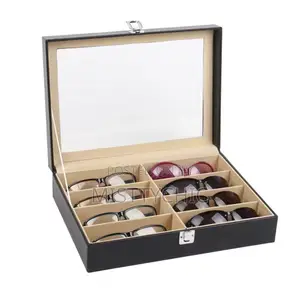 8 Grid Glasses Case Jewelry Box Transparent