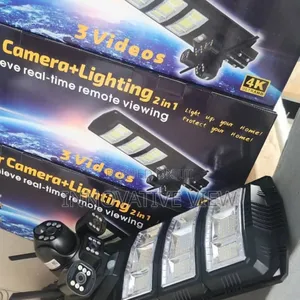 Three Lens CCTV Security Street Light 4g CCTV Camera