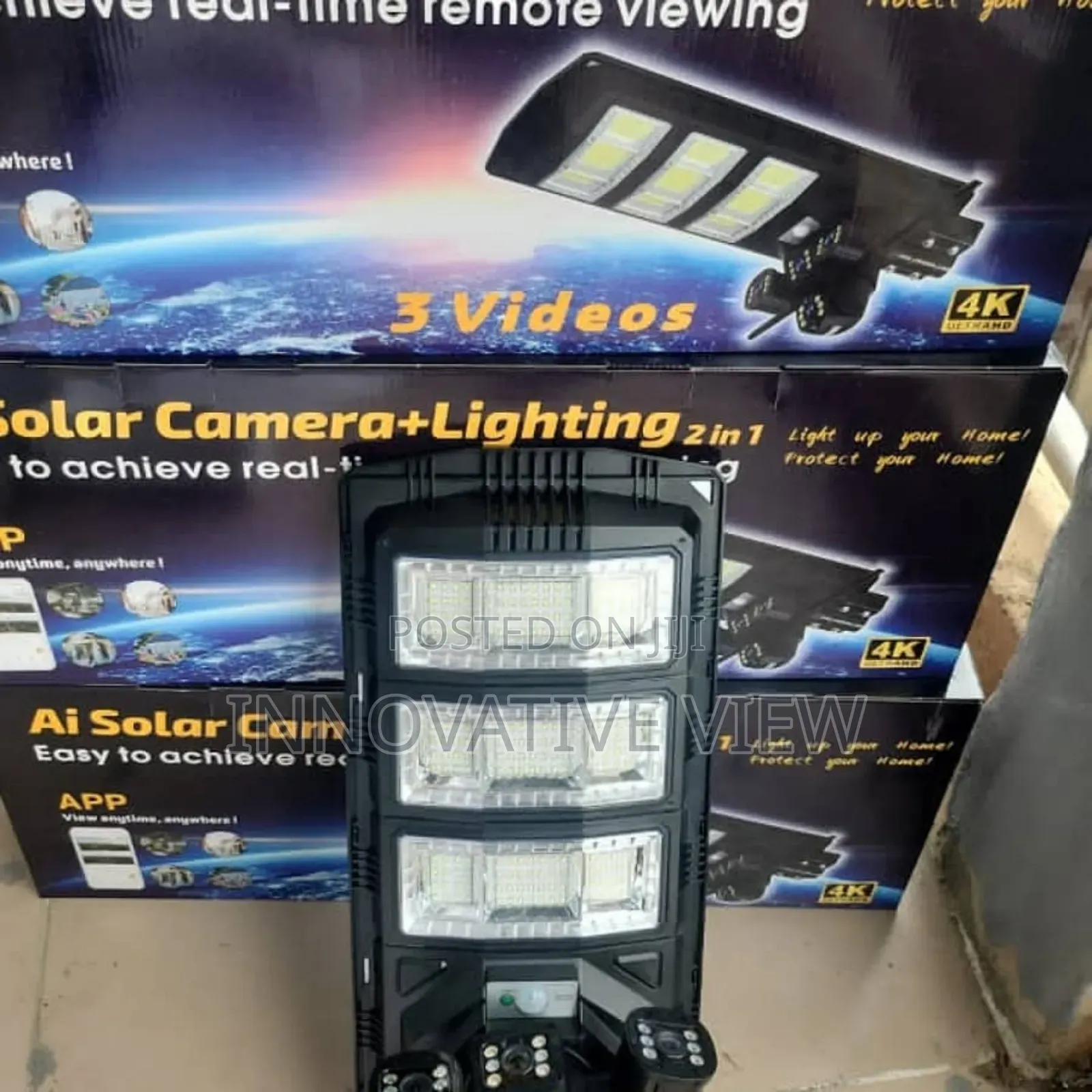 Three Lens CCTV Security Street Light 4g CCTV Camera