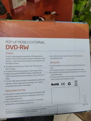 Pop Up Mobile External DVD-Rw Rom
