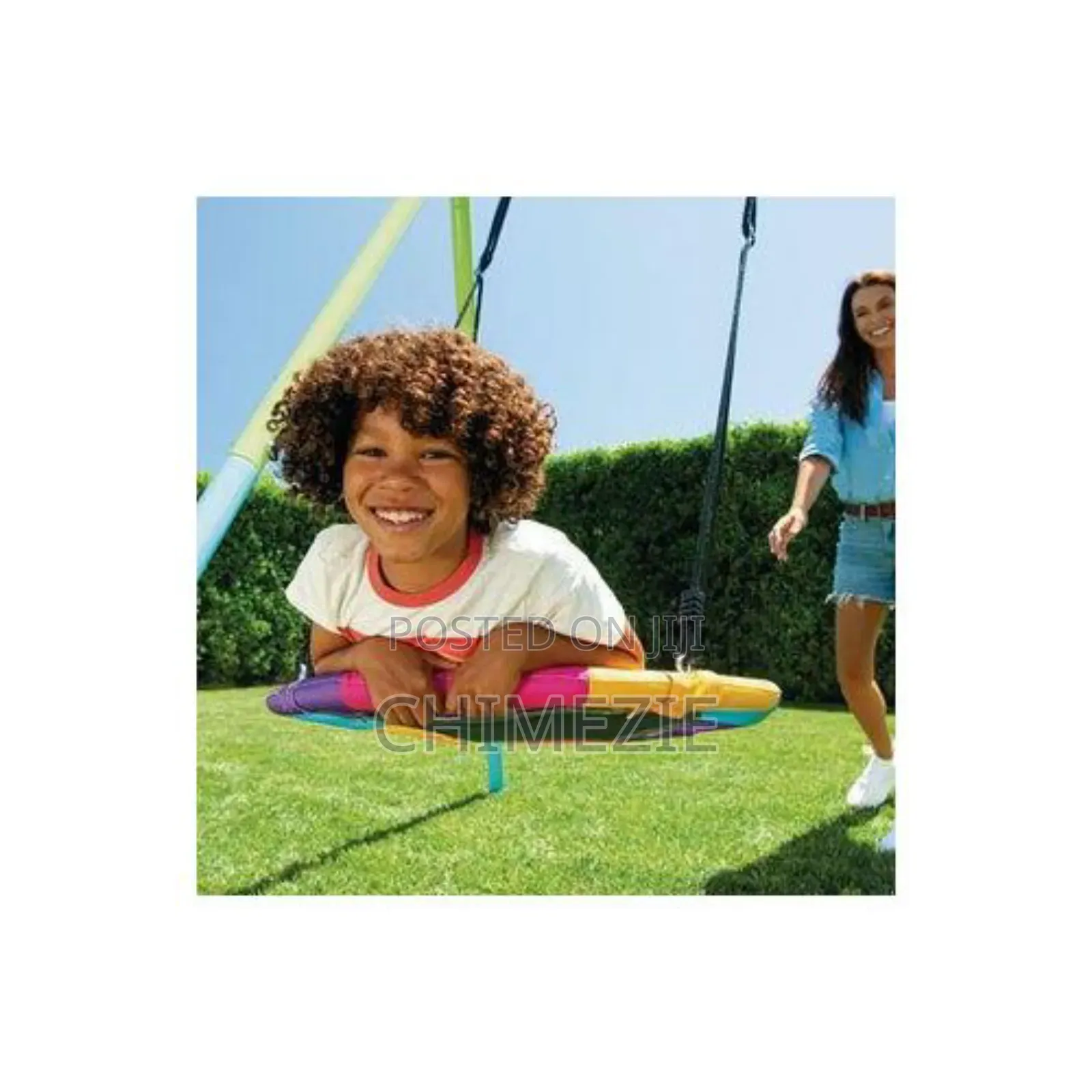 Colourful Swing Set With Bird Nest And A Swing
