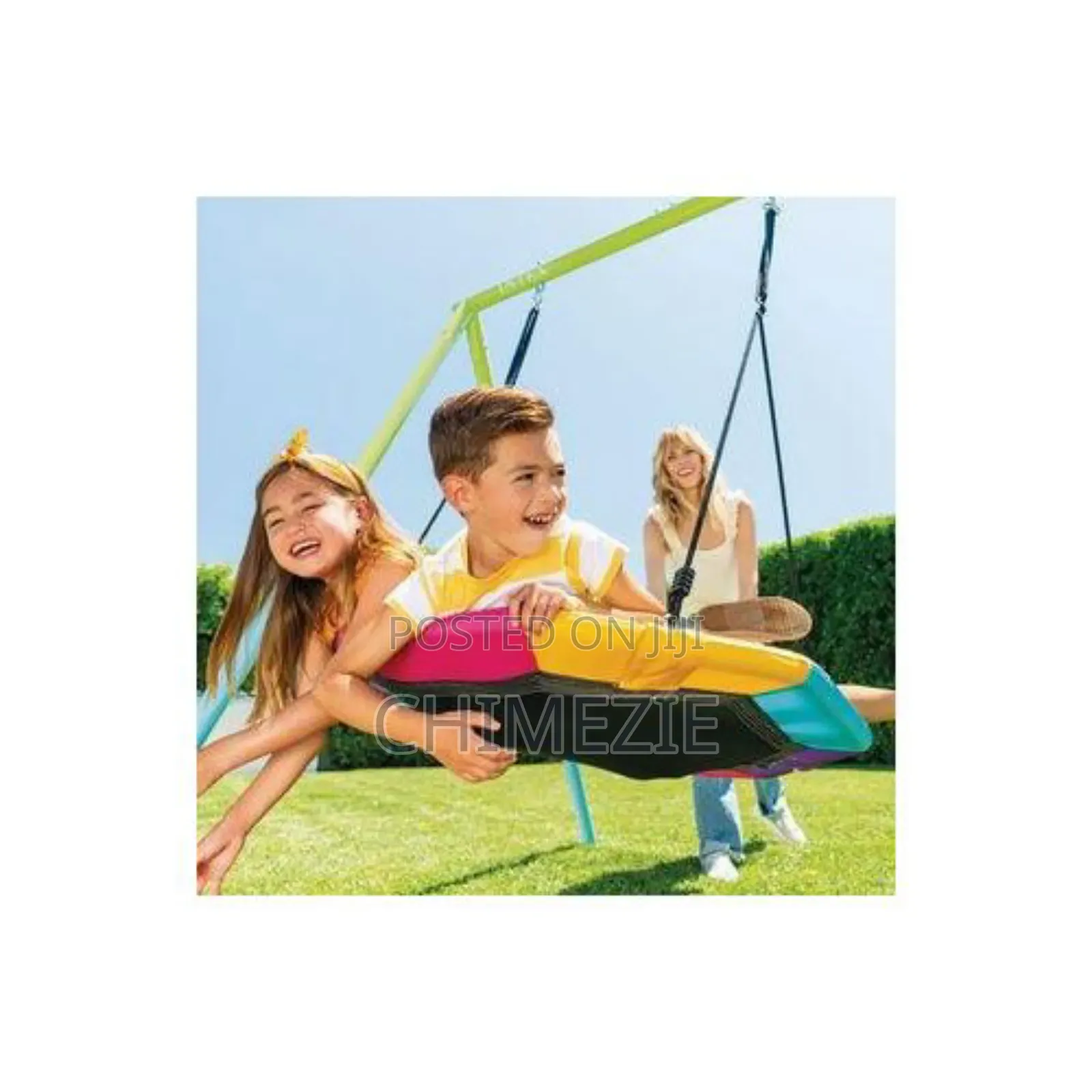 Colourful Swing Set With Bird Nest And A Swing