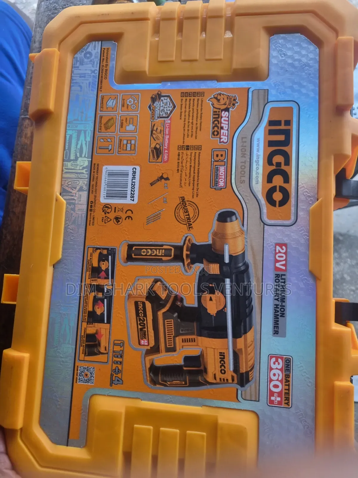 Ingco 20v Cordless Rotary Hammer Drill (Crhli20228