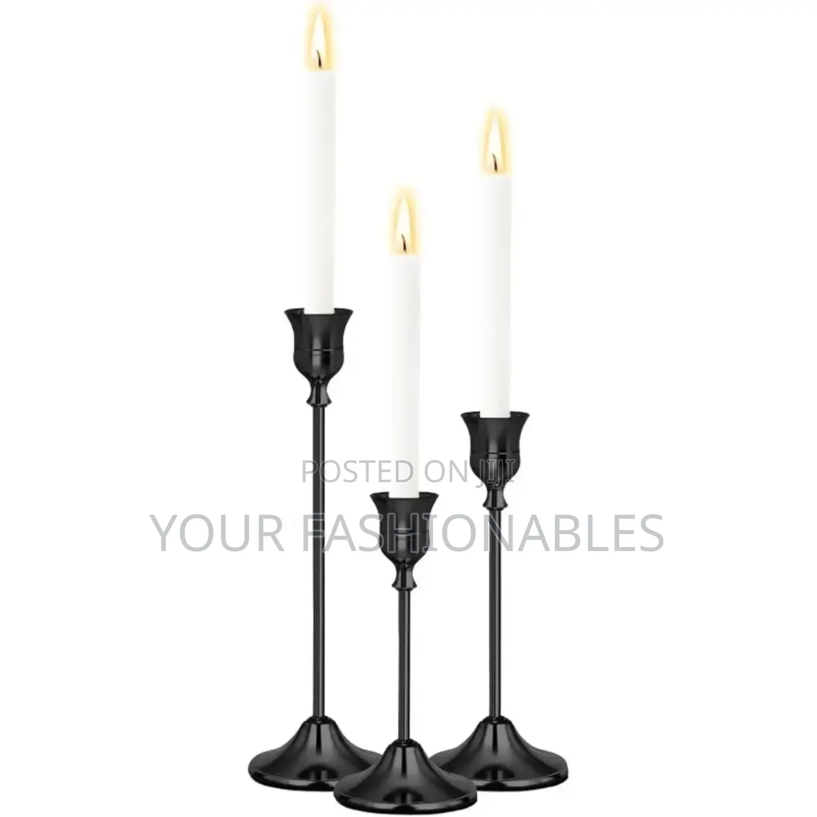 Classic Black Candle Stand Set of Three