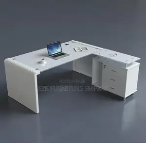 1.6meters Executive White Glass Office