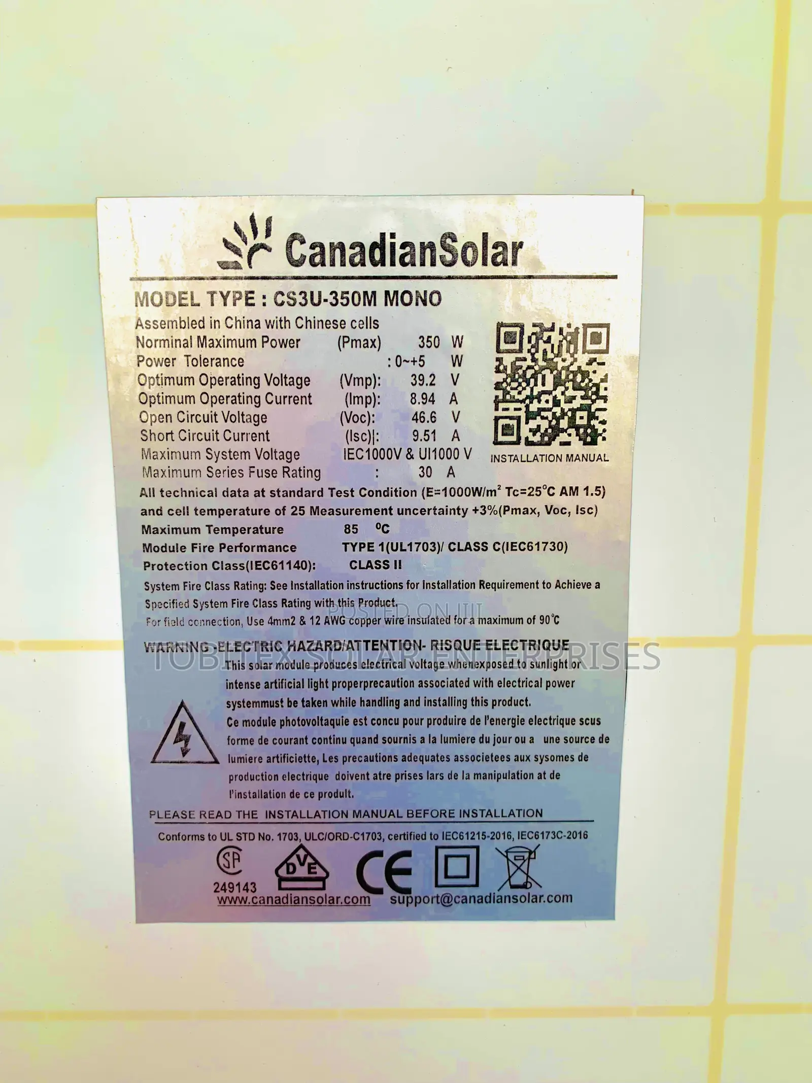 350watts Canadian Panel