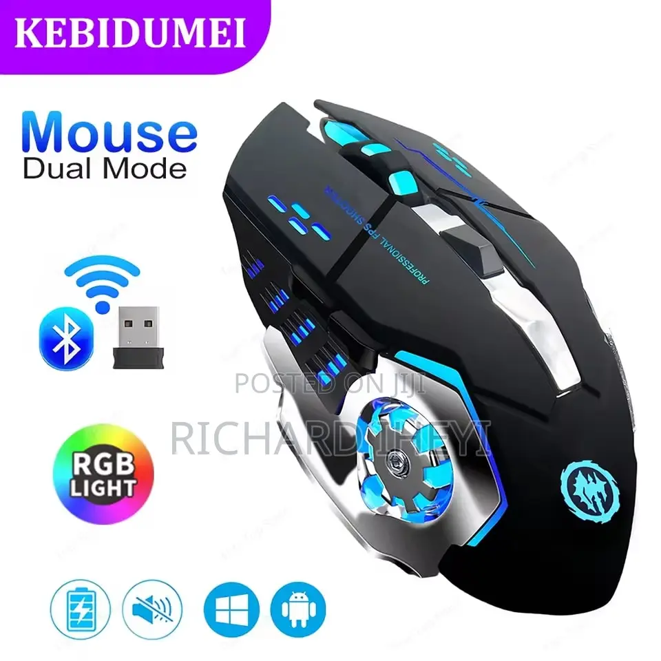 Bluetooth RGB Gaming Mouse – Wireless 2.4g Rechargeable Silent Mouse
