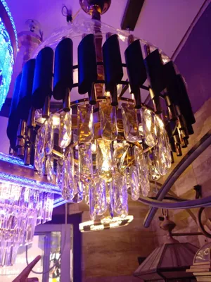 Black and Gold Crystal Chandelier