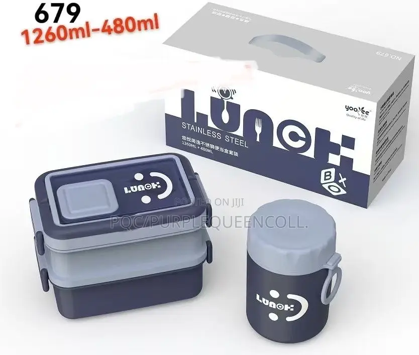 Two Layered Stainless Steel Lunch Box With Extra Cup