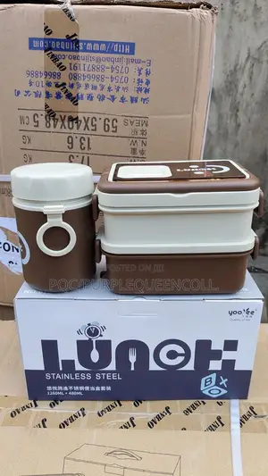 Two Layered Stainless Steel Lunch Box With Extra Cup