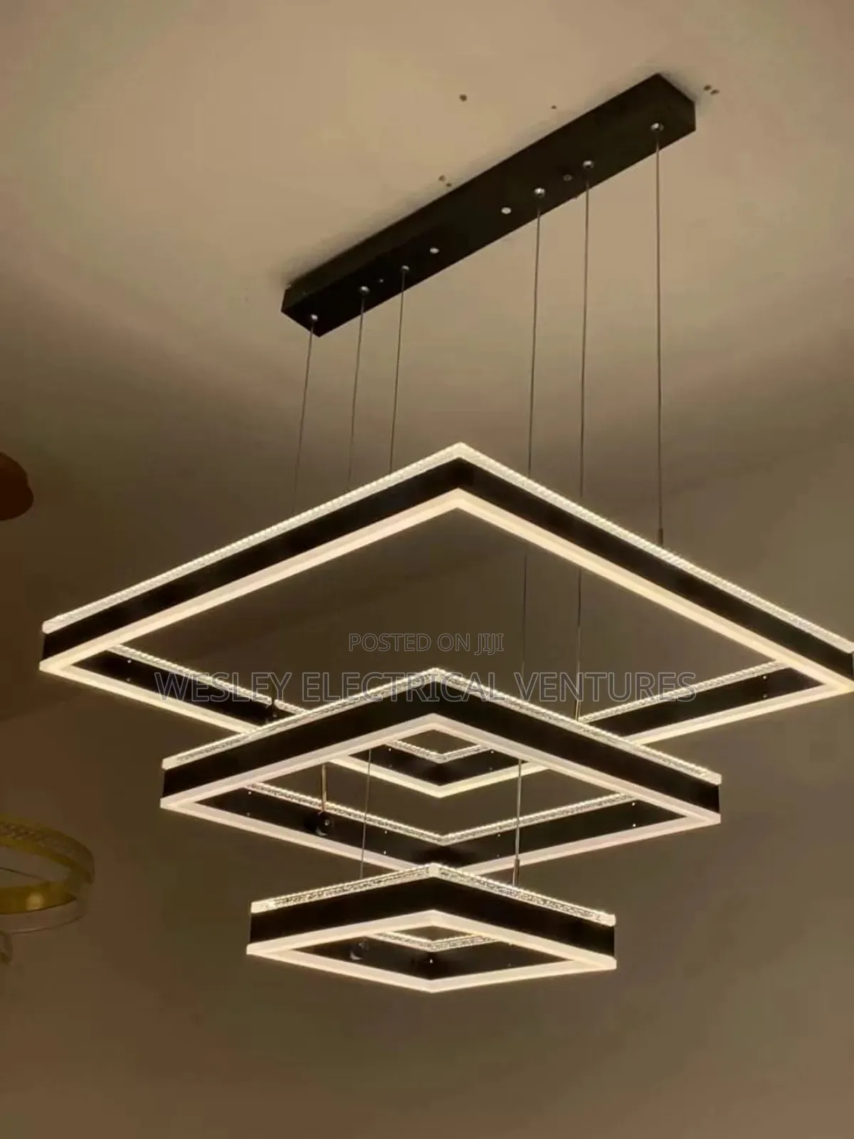 3 Steps Square Shape Chandelier Light