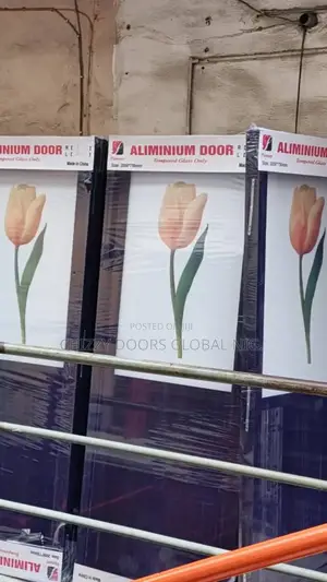 Toilet Half Glass Door Aluminum With Tampered Grass