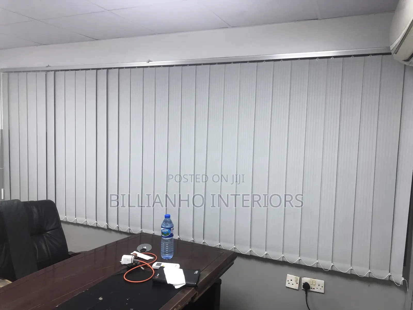 Light Gray Fabric Vertical Blinds