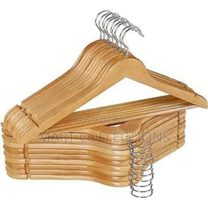 10pcs Strong Wooden Clothes Hanger Set – Anti-Slip Durable