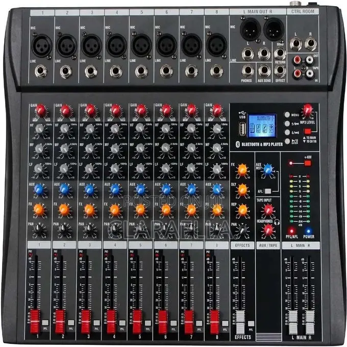 8-Channel Professional Audio Mixer.