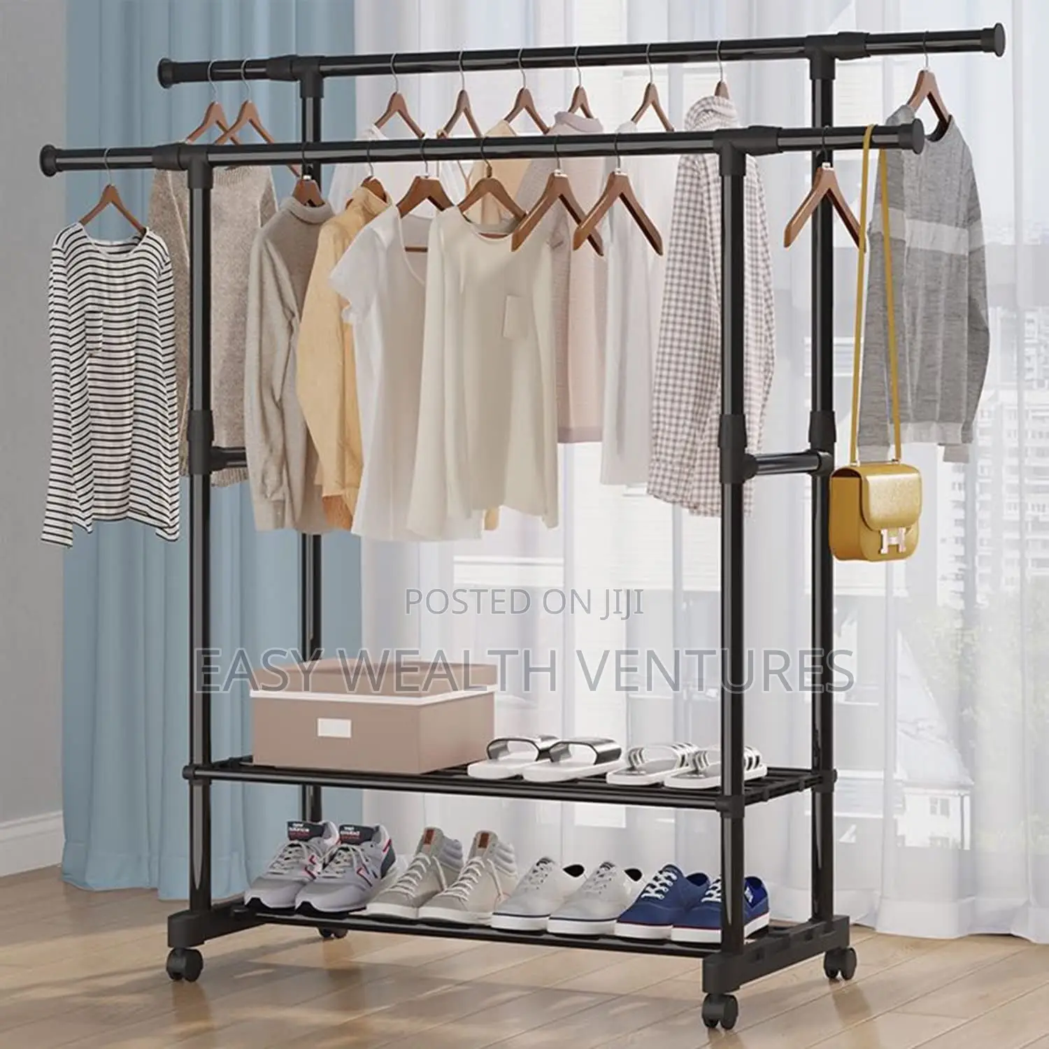 Wheeled Floor-Standing Clothes Hanger, Clothes Hanger