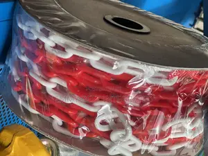 Red and White Plastic Barrier Chains,