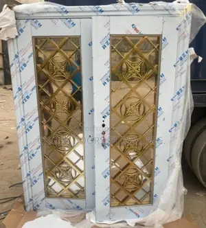 Stainless Gold Tampered Glass Door 7 Ft by 5 Ft