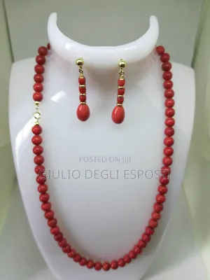 Coral/Gold Jewelries Set