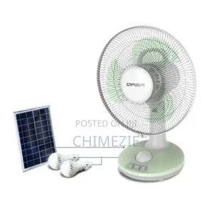 12inches 3in1 Rechargeable Wall Table Fan With Solar Panel Led Bulbs